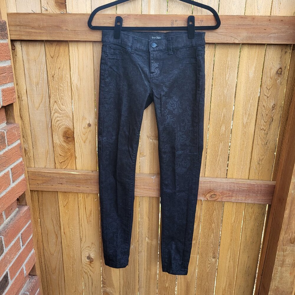 White House Back Market women's back scroll floral skinny jeans size XSmall